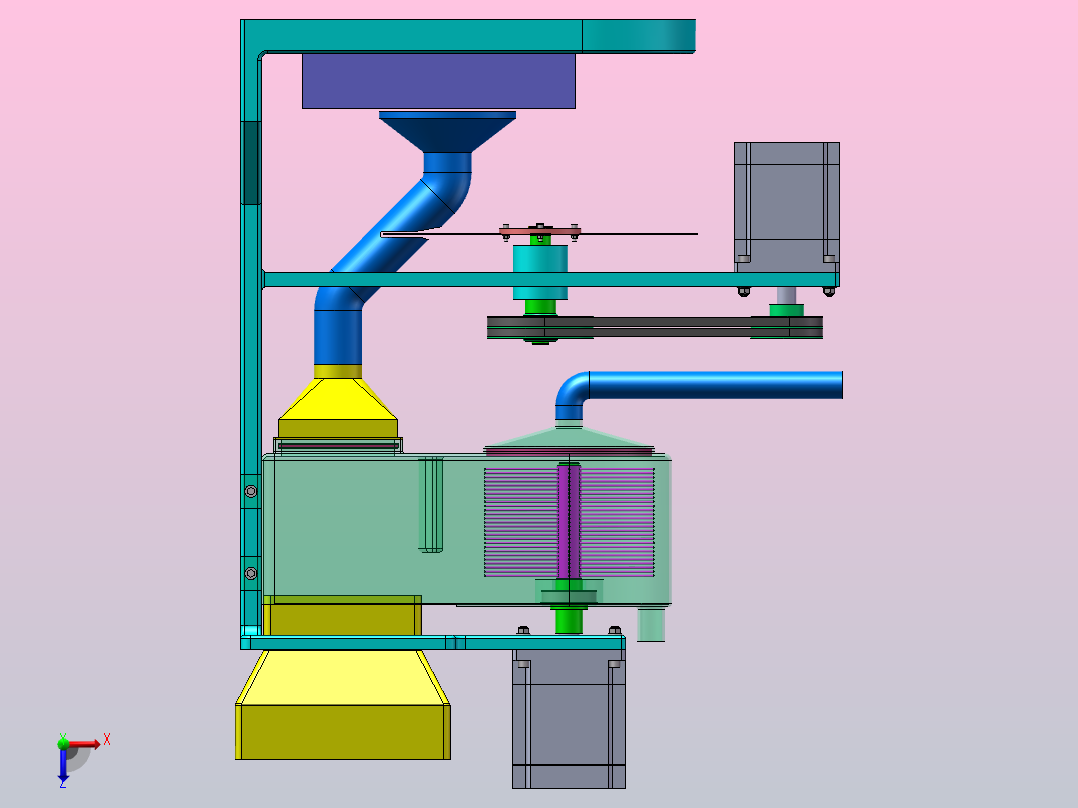 柠檬清洗切片机（SW+CAD+说明书）俯视图