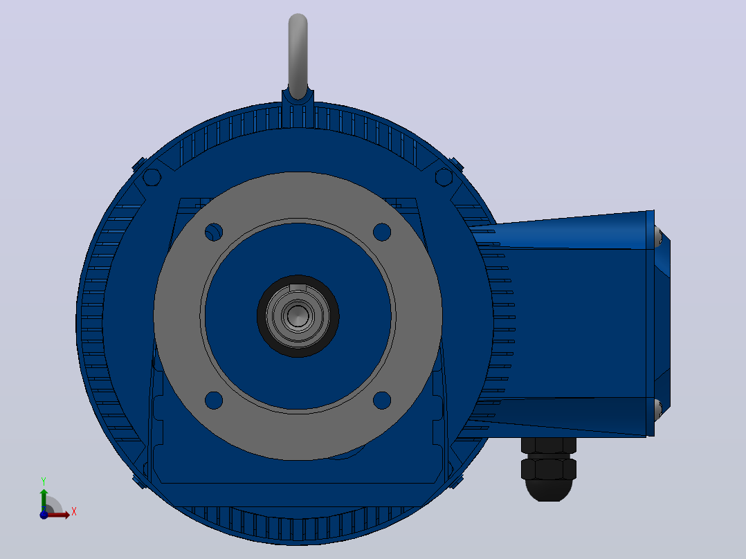 RF27法兰轴伸式安装斜齿轮减速机RF27-Y2.2-4P-100-M1-0°-Φ140前视图