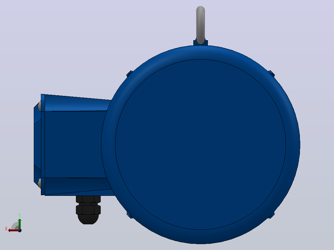 RF27法兰轴伸式安装斜齿轮减速机RF27-Y2.2-4P-100-M1-0°-Φ140后视图