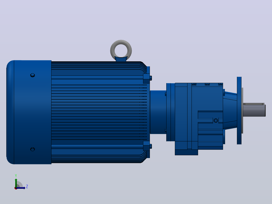 RF27法兰轴伸式安装斜齿轮减速机RF27-Y2.2-4P-100-M1-0°-Φ140左视图