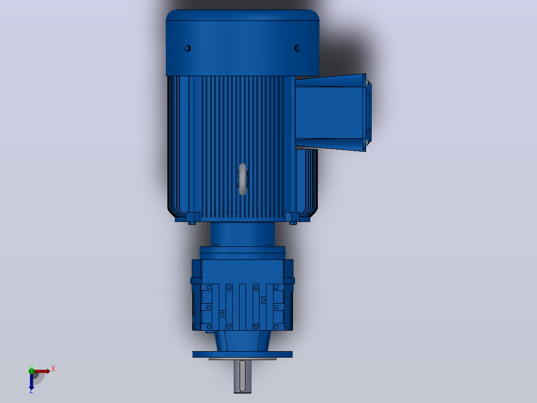 RF27法兰轴伸式安装斜齿轮减速机RF27-Y2.2-4P-100-M1-0°-Φ140俯视图