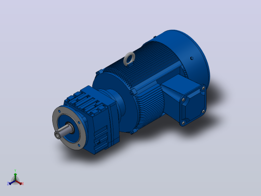 RF27法兰轴伸式安装斜齿轮减速机RF27-Y2.2-4P-100-M1-0°-Φ140正等轴测缩略图