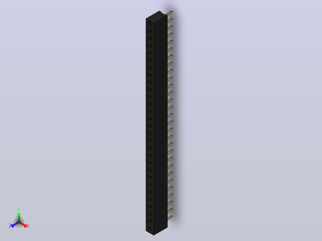 母针头Female_Header_1x29_P2.0_H4.3_straight.step主视图