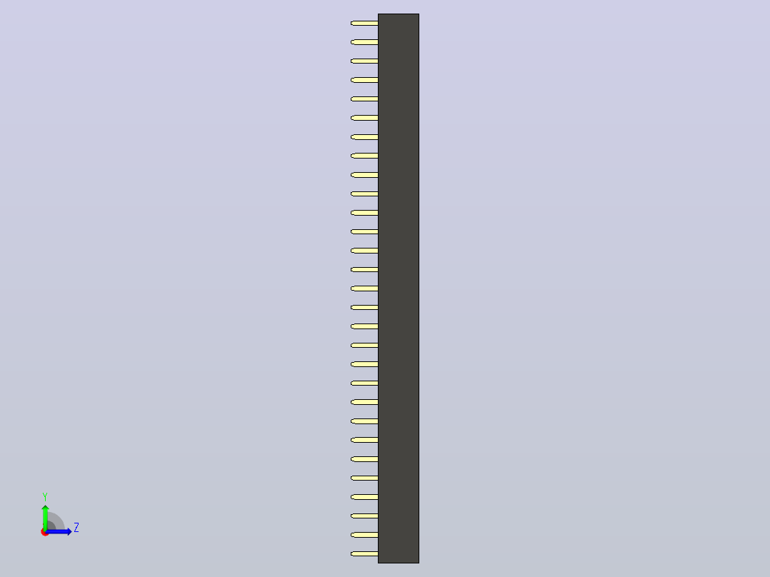 母针头Female_Header_1x29_P2.0_H4.3_straight.step左视图