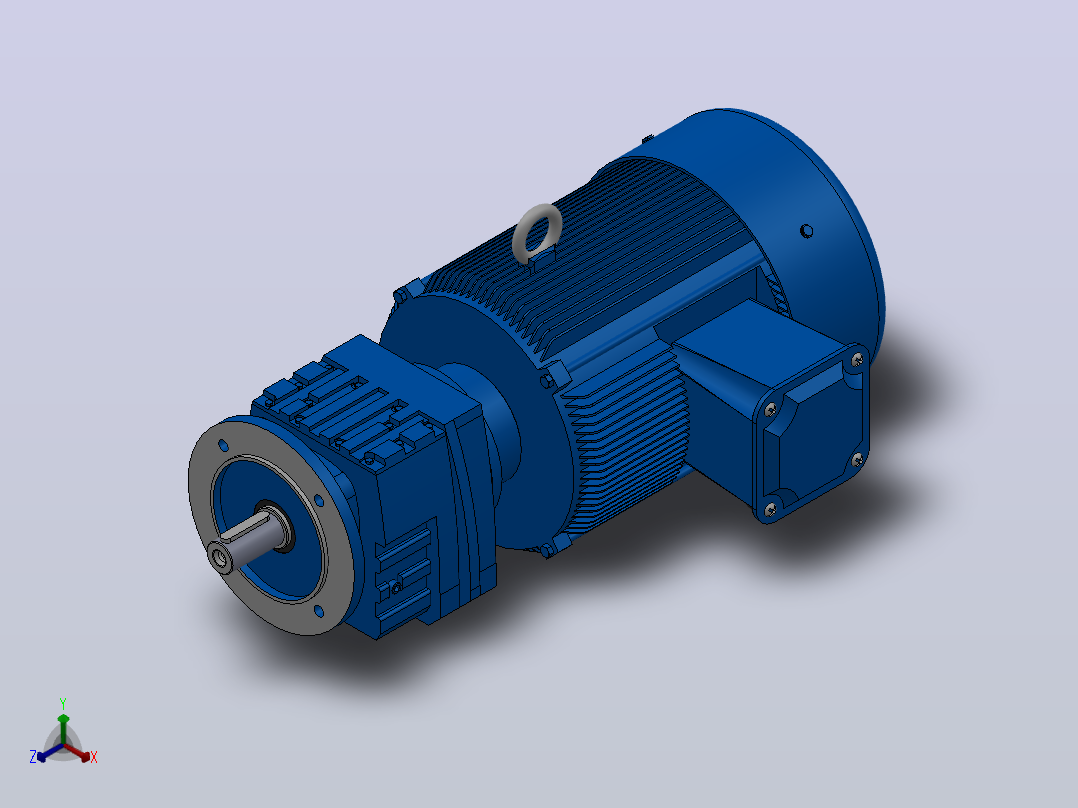 RF37法兰轴伸式安装斜齿轮减速机RF37-Y3-4P-100-M1-0°-Φ160主视图