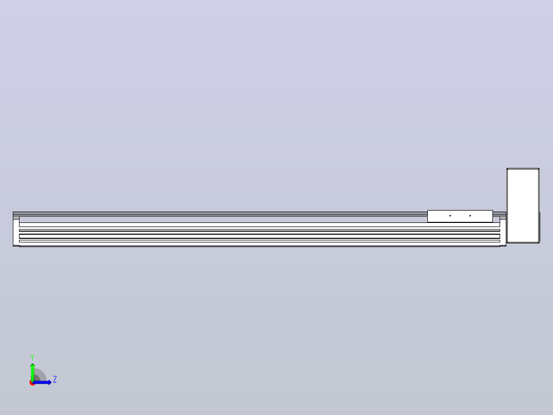 皮带直线轴半封闭可选导轨TPA-HNB-120D-110-L750-LU-Y-P40-N3左视图