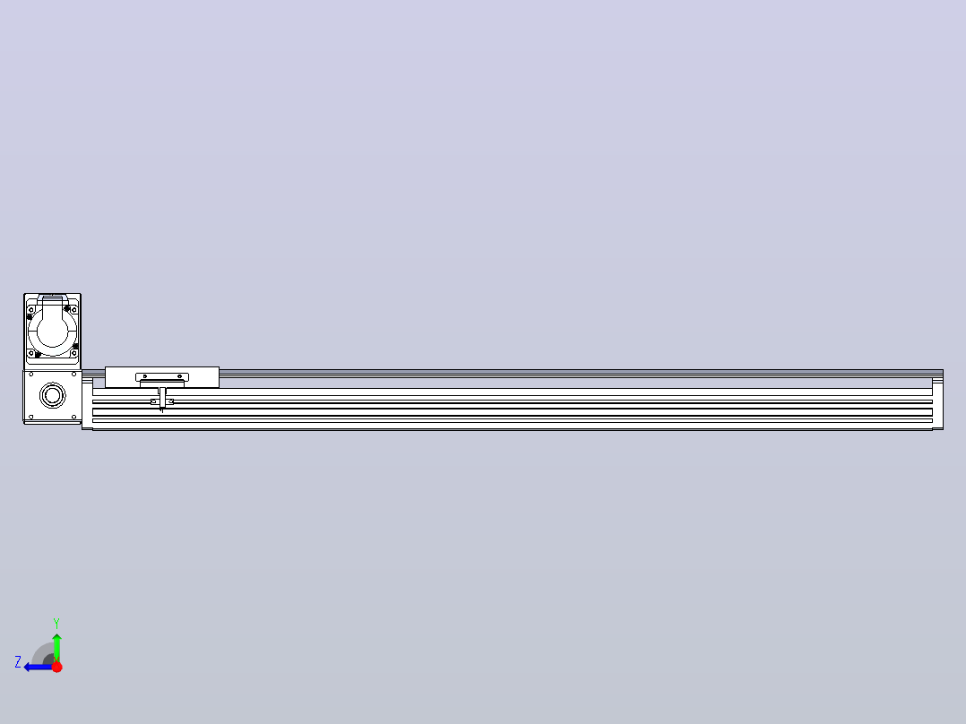 皮带直线轴半封闭可选导轨TPA-HNB-120D-110-L750-LU-Y-P40-N3右视图