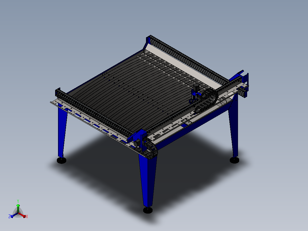 Iplasma 5.0 4X4 CNC 等离子切割机正等轴测图