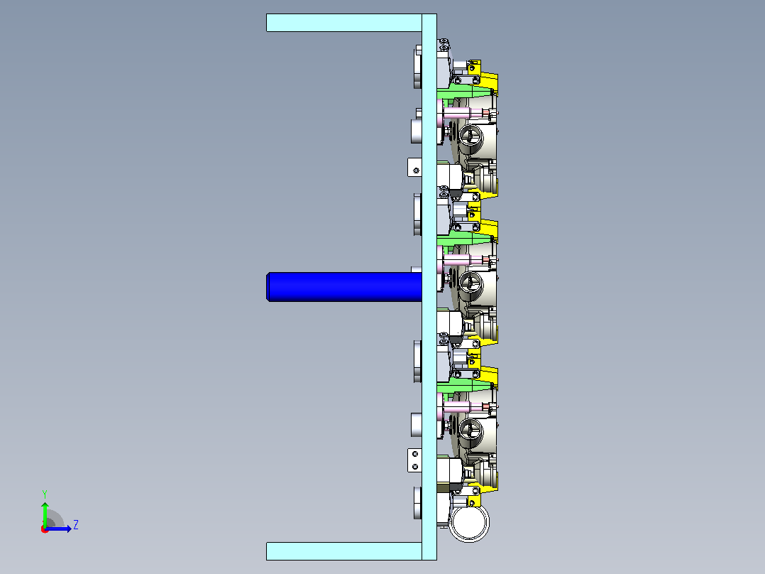 液压夹具模型3D图左视图