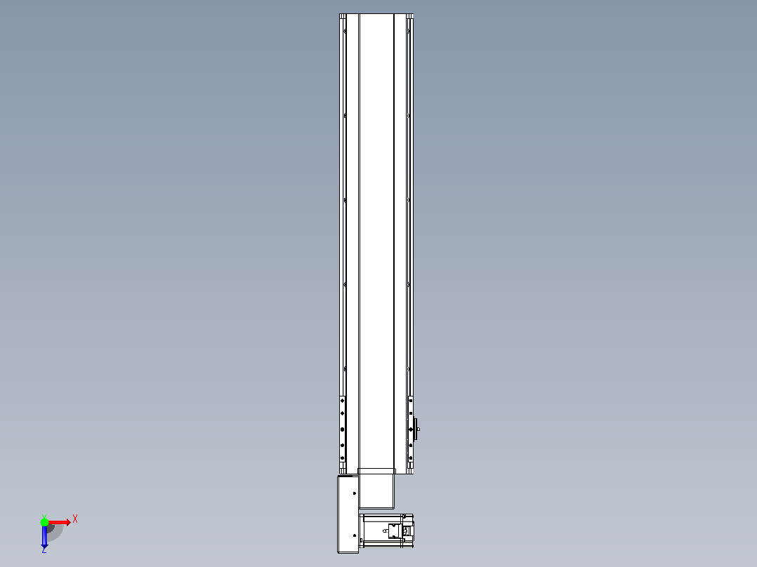 皮带直线轴半封闭可选导轨TPA-HNB-175D-140-L800-ML-C-P75-N3俯视图
