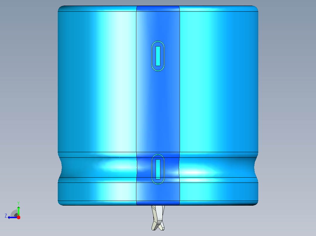 30 x30蓝色BLUE1底片电解电容器右视图