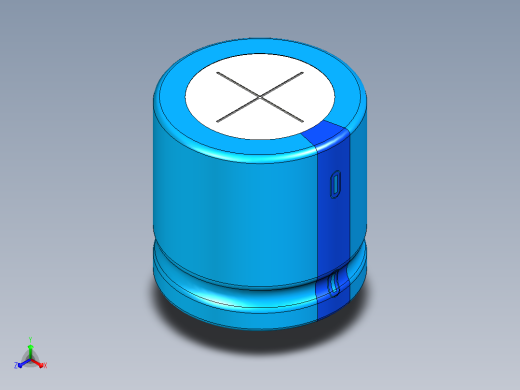 30 x30蓝色BLUE1底片电解电容器正等轴测缩略图