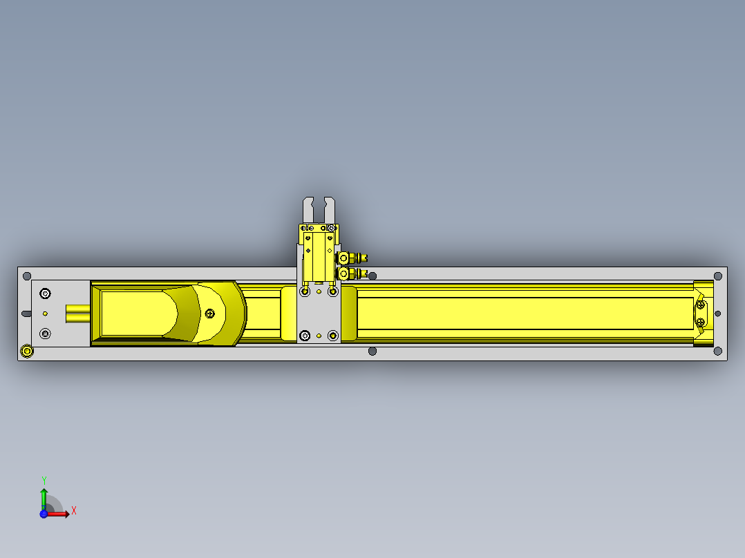 圆筒工件切断机构俯视图