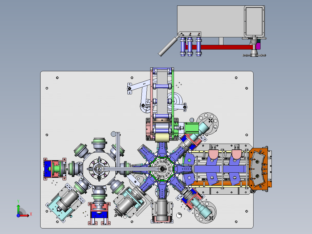高速纸碗机(含工程图+BOM清单)sw12前视图