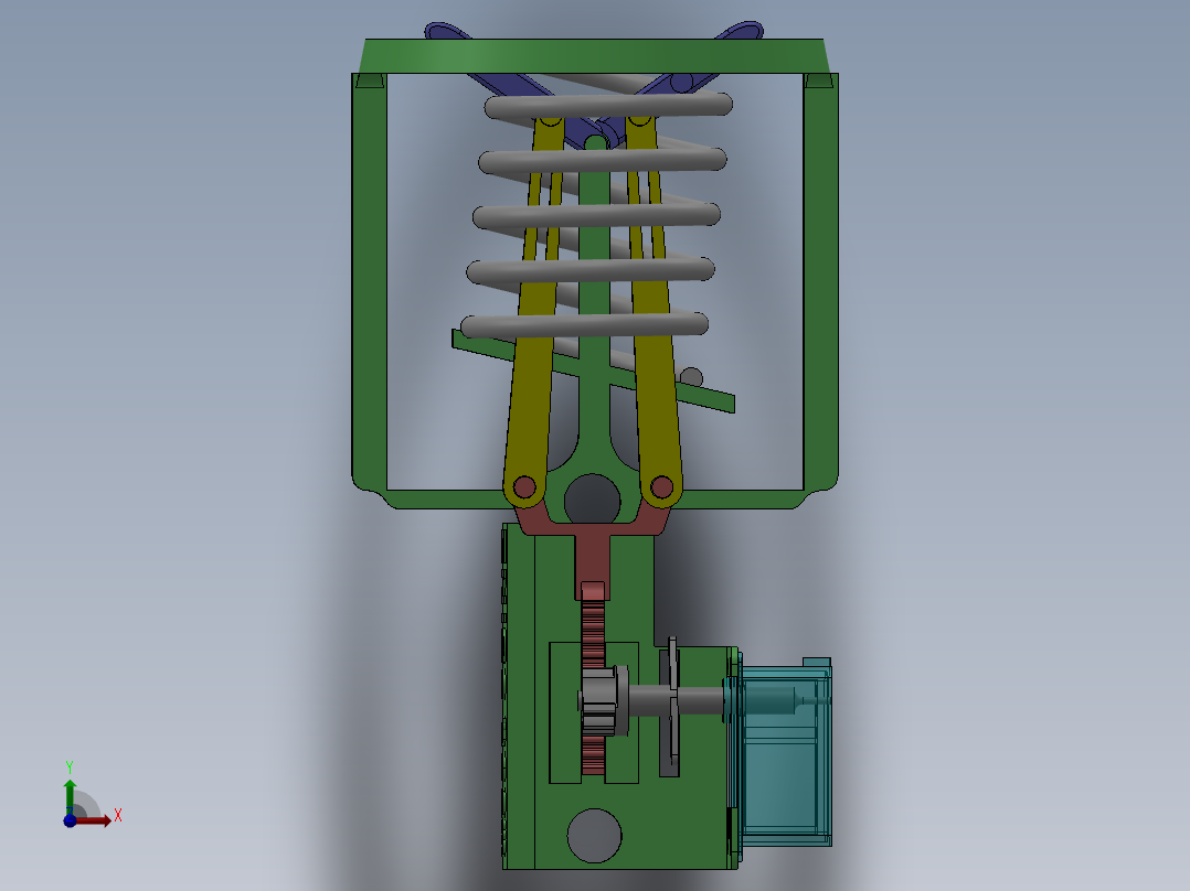 弹簧式网球发球机模型前视图