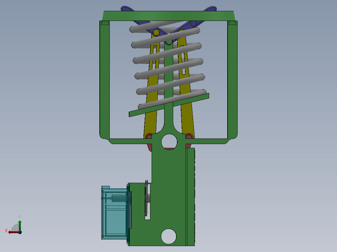 弹簧式网球发球机模型后视图