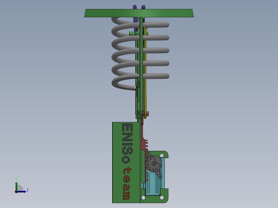 弹簧式网球发球机模型左视图