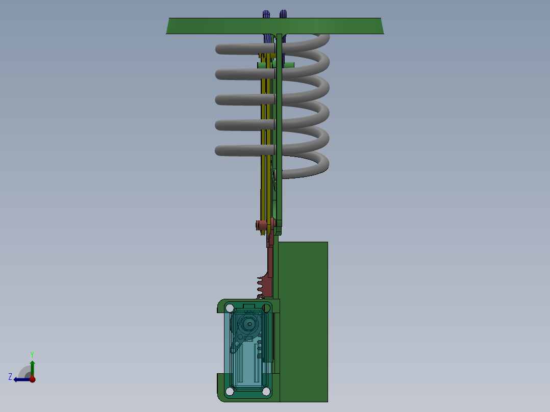 弹簧式网球发球机模型右视图
