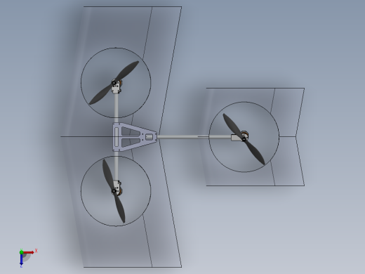 solidworks tricopter飞机原型俯视缩略图