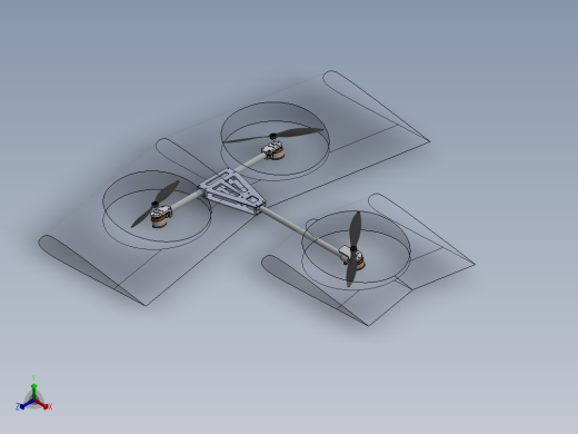 solidworks tricopter飞机原型正等轴测缩略图