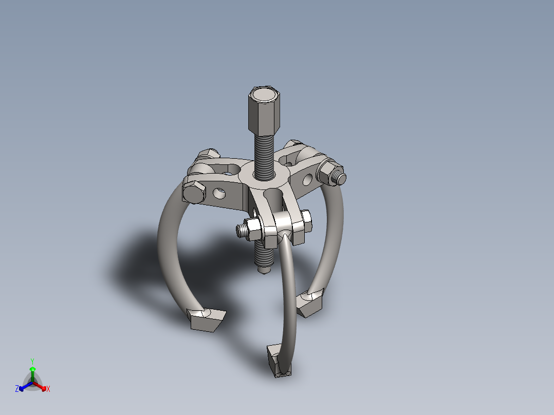 轴承拉拔器正等轴测图