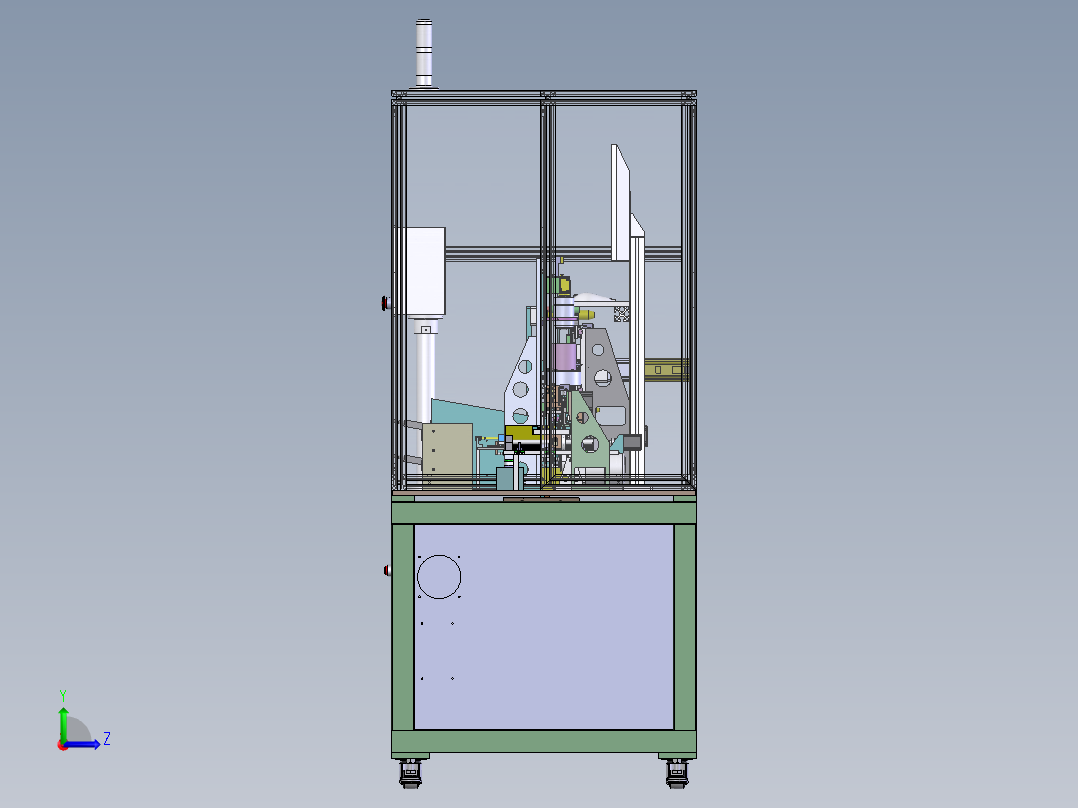 ZDH-BAOZ-006 电感字符极性检测及包装机械设备3D模型左视图