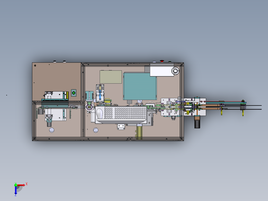 ZDH-BAOZ-006 电感字符极性检测及包装机械设备3D模型俯视图