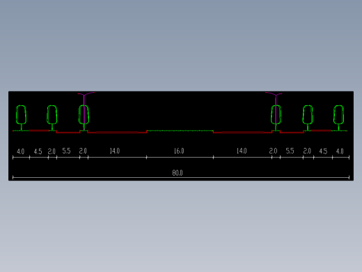 45种同济大学城市规划专用道路断面形式建筑cad图纸