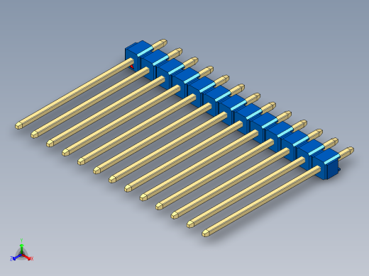 彩色公头100mil（2.54mm）系列-DS1021_blue_1x13p_100mil_Type19_rev1.0