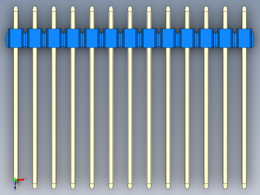 彩色公头100mil（2.54mm）系列-DS1021_blue_1x13p_100mil_Type19_rev1.0俯视缩略图