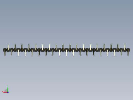彩色公排针 100mil 2.54mm 系列-DS1022_black_37p_100mil_Type_SMT_R2_rev1.0后视缩略图
