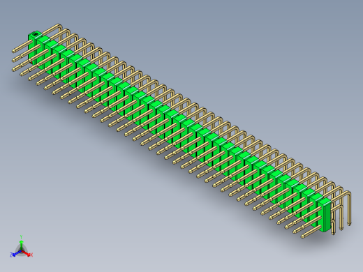 彩色公排针 100mil 2.54mm 系列-DS1022_green_3x37p_100mil_TypeD_rev1.0