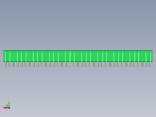 彩色公排针 100mil 2.54mm 系列-DS1022_green_3x37p_100mil_TypeD_rev1.0后视缩略图