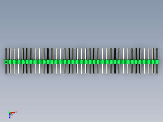 彩色公排针 100mil 2.54mm 系列-DS1022_green_3x37p_100mil_TypeD_rev1.0俯视缩略图