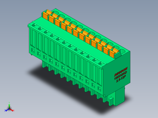 DEGSON 15EDG 系列 2.5mm 接线端子包-15EDGKD-2.5-12P-14-00AH正等轴测缩略图