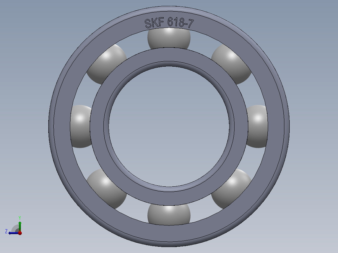 滚珠轴承-SKF BALL BEARING 618-7 7x14x3.5右视图