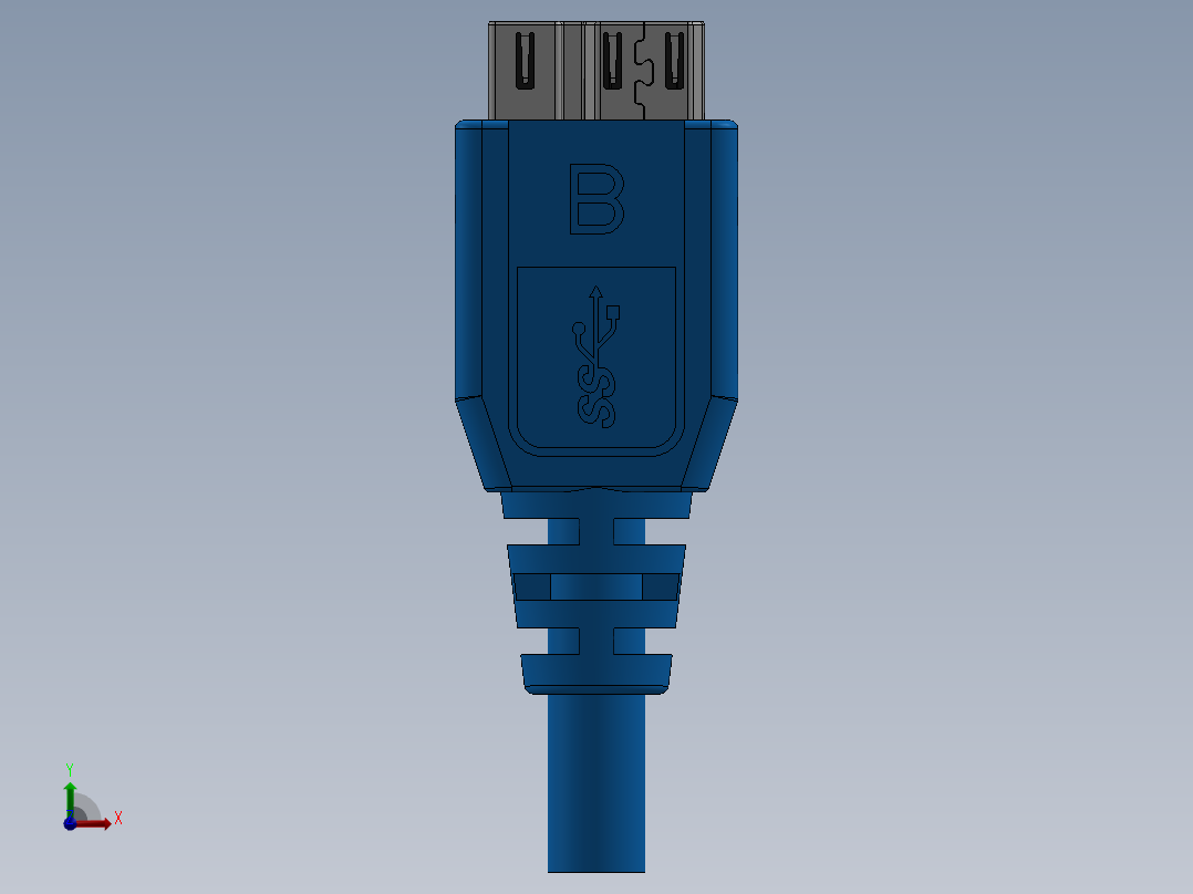USB 3.0微型B插头前视图