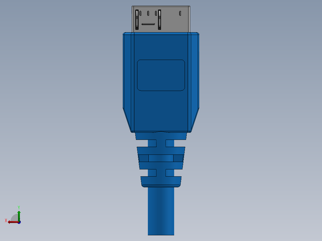 USB 3.0微型B插头后视图