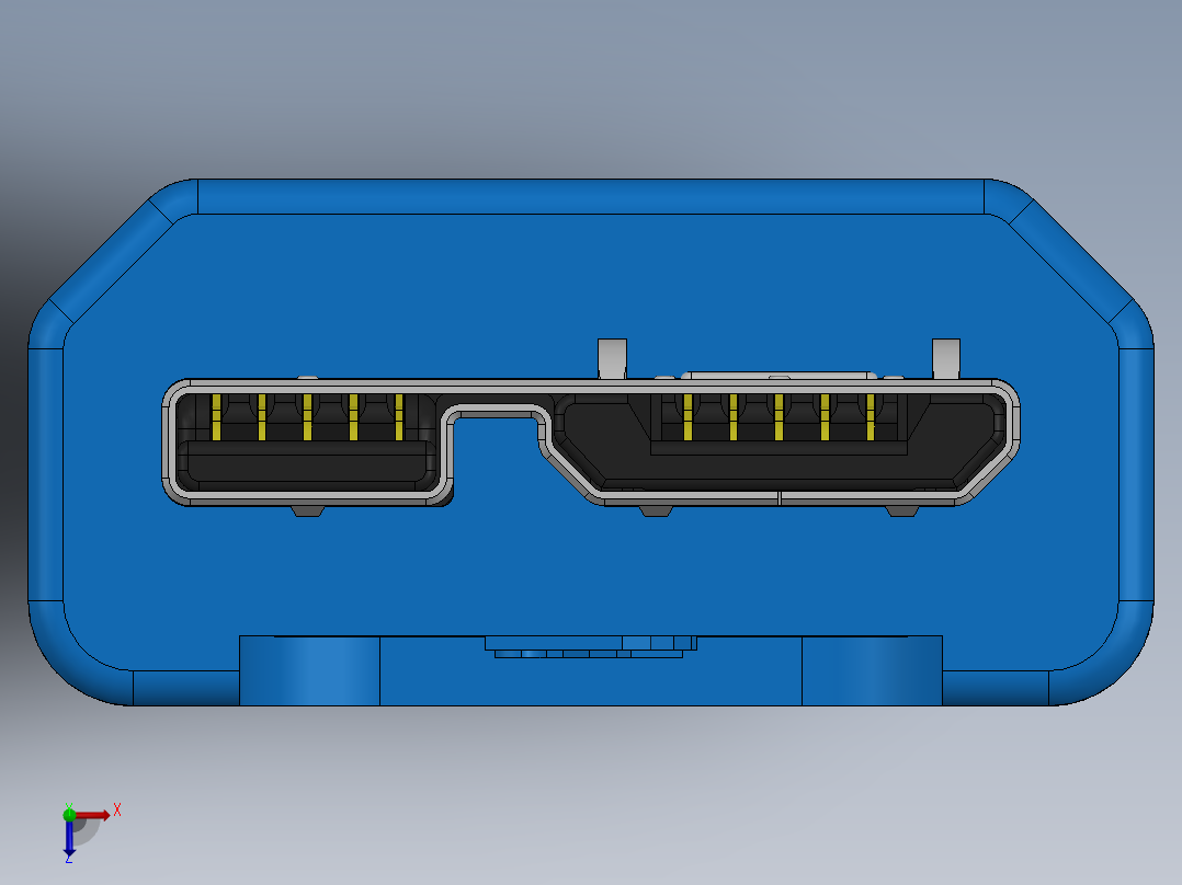 USB 3.0微型B插头俯视图