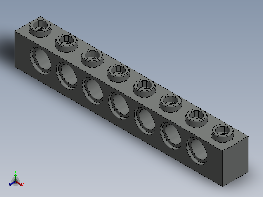 乐高机械组积木（横梁）-370202 Old Grey Technic Brick 1 x 8 with Holes