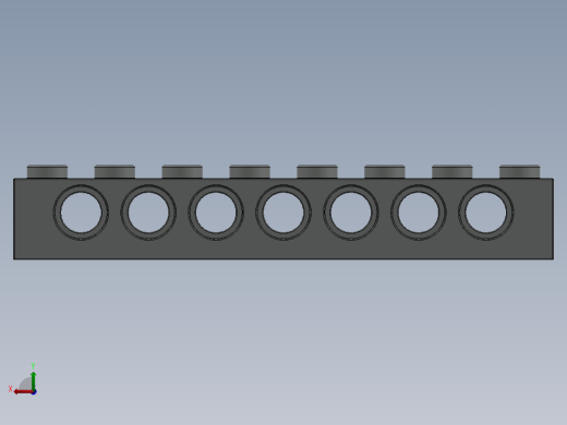 乐高机械组积木（横梁）-370202 Old Grey Technic Brick 1 x 8 with Holes后视缩略图