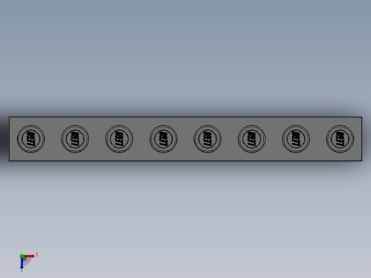 乐高机械组积木（横梁）-370202 Old Grey Technic Brick 1 x 8 with Holes俯视缩略图