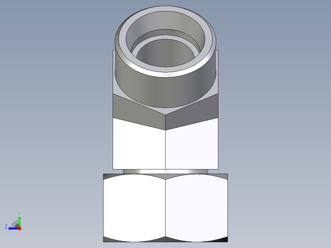 卡套式工业通用硬管接头EO_Swivel_nut_45_deg_elbow_EV18LOMD71右视图