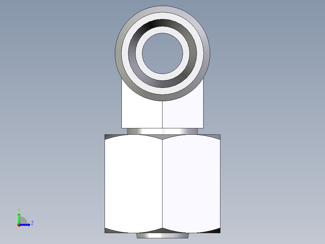 卡套式工业通用硬管接头EO_Swivel_nut_branch_tee_ET08LOMD71左视图