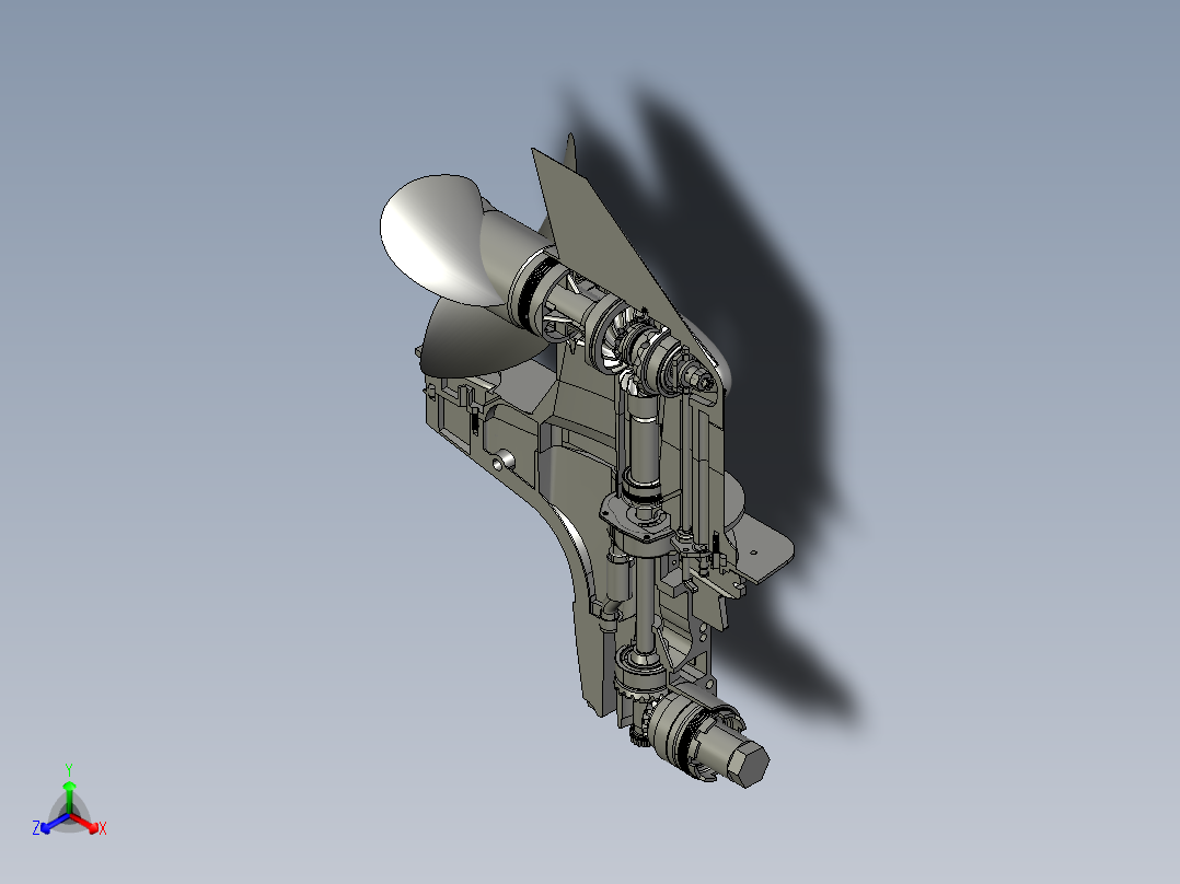 游艇艉机游艇螺旋桨图纸 IGS STEP