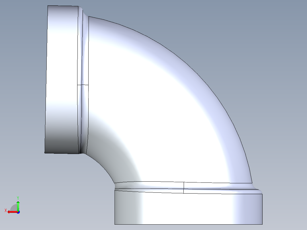 船舶管路系统S3_SeaDrainPLUS_1-4ShortBend-SxS_37E182504_4in Sea Drain Plus - 91.2 Short Sweep - SxS后视图