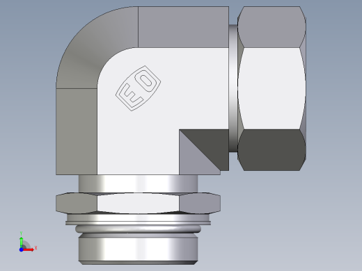 卡套式工业通用硬管接头EO_Adjustable_Locknut_elbow_WEE35LMORCF前视缩略图