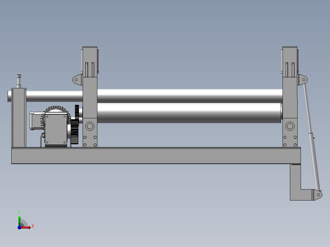 自动卷钢板机前视图