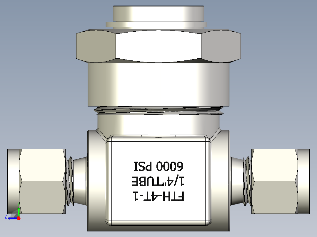 微米T型过滤器–FT系列 14英寸Hy-Lok右视图
