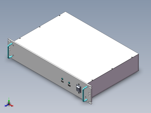 标准2U铝铣机箱正等轴测缩略图